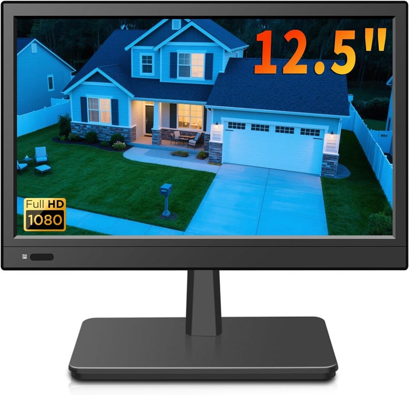 Jexiop 12.5 inch Security Monitor,Small Monitor with Speaker,Remote Control/HDMI/VGA/BNC/RCA Interfaces in for Home | Office | Warehouse Surveillance | RV - Image 1